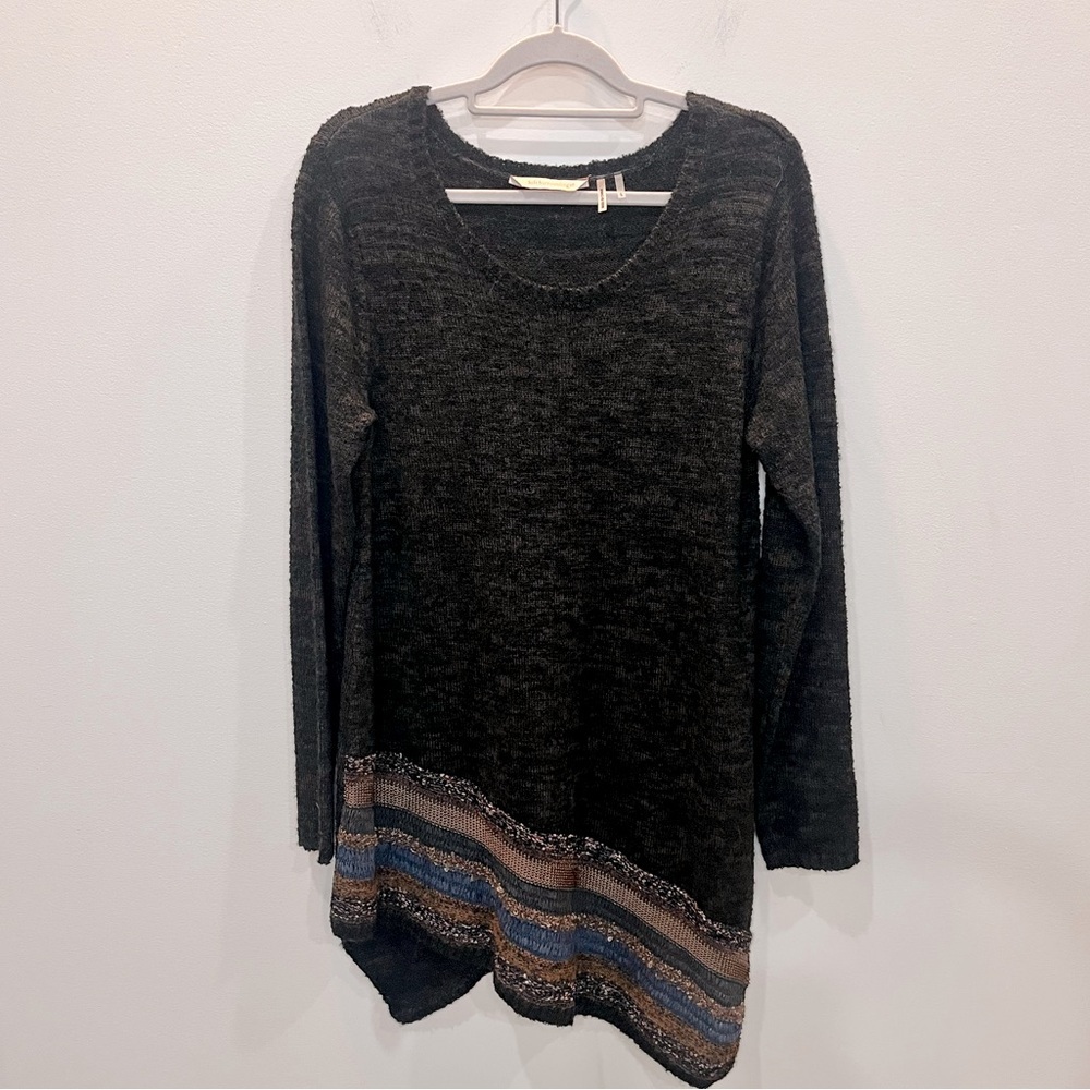Soft Surroundings Raku Tunic Women's Sz Large Asymmetrical Lagenlook Wool Blend
